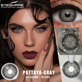 Popxstar Myopia Lenses 1 Pair Colored Contact Lenses with Degree Natural Eye Contacts Brown Lenses Gray Pupils Yearly Disposable