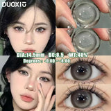 Popxstar  1Pair New Color Contact Lens Korea Pupils Nature High Quality Myopic Gray Lens Blue  Eyes - 0.00 to- 8.00 Diopter Lenses