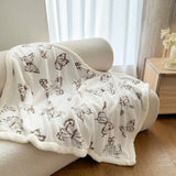 Popxstar  New double-layer cationic jacquard butterfly-dyed multi-functional blanket Tafu  lamb wool blanket