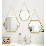 Popxstar Hexagon Shape Decorative Mirror Wall Decor Makeup Hanging Mirror Bathroom Cosmetic Mirror Bedroom Room Wall Decoration