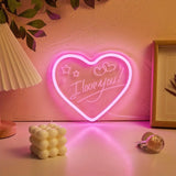 Popxstar  Heart-shaped LED Neon Sign, USB-powered Decorative Wall Lamp, Suitable for Wall and Tabletop Decoration, for Use in Bedrooms, C