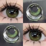 Popxstar  1Pair Color Contact Lenses New Product Lan Cat Sclera Blue Green Lenses Degree Prescription -0.00 to -8.00 Beauty Pupils