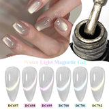 Popxstar  7ml Water Light Cat Magnetic Gel Nail Polish Colored Glass Bead Effect Transparent Soak Off UV Gel LED Nail Art Varnish