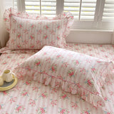 2pcs 48x74CM pastoral style Cotton printed pillowcase Ruffle pillow case garden small floral pillow cover Bedding cushion cases