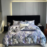 Popxstar  1000TC Egyptian Cotton Flowers Plant Prints Bedding Set Single Double Queen King Size Duvet cover Set Bed Sheet Pillowcases 4Pcs