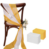 Popxstar 12 Pcs 17x275cm Green  Chiffon Chair Sashes  Wedding Chair Covers Ribbon Wedding Party Aisle Chair Decor