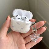 Pink Purple Blue Rose Flower Soft Headphone Protection Cover Case For Apple Airpods 1 2 3 4 Pro 2 Cases Coque Cute with Pendant