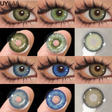 Popxstar  1Pair Fashion Big Lenses Colored Contact Lenses for Eyes Beauty Blue Eyes Lenses Natural Green Pupils Brown Grey Lens