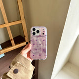 Popxstar  Romantic Purple Full Screen Love Heart Glossy Render Water Ripple Shock Proof Phone Cover Case for iPhone 17 16 15 14 Pro Max