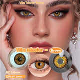 Popxstar  0~-6.50 1 Pair Colored Contact Lenses with Degree Myopia Lenses Natural Look Eye Contact Prescription Lenses