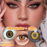Popxstar 1 Pair Colorcon Colored Contact Lenses with Degree Myopia Lenses Blue Eye Lenses Green Lenses Natural Eye Lenses