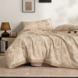 Popxstar  New cotton printed bubble double-layer yarn soybean summer quilt four-piece summer cool quilt air conditioner quilt