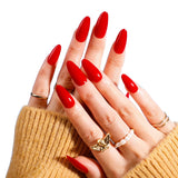 Popxstar 24pcs Press on Nails Short Almond White Press on Nails Solid Color Sweet French Tip Press on Nails Cute Nail
