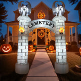 10FT Haunted Cemetery Halloween Inflatable Archway,Inflatable Halloween Arch, Blow Up Yard Decorations