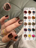 Autumn Winter Blue Black Red Glass Bead Crystal Cat Eye Gel Nail Polish New Whitening High Density Sparkling Nail