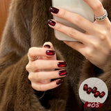 1-8pcs TC Yellow Nails Lucky Red Cat Eye Gel Nail Polish New Blinking Wine Red Cherry Glass Bead Nail Art Nail Supplies
