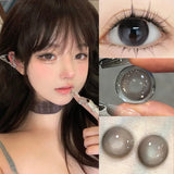 Two Pieces Brown Colored Contact Lenses Big Eyes Lenses Students Beautiful Round Contact Lenses Cosmetics Eye Contact Natural