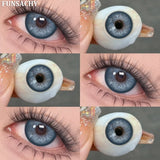Popxstar  2pcs Color Brown Contact Lenses for Eyes Fashion Natural Gray Softlens Eye Makeup Contacts Yearly Cosmetic Color Lens