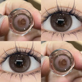 Popxstar 2PCS Korea Colored Contact Lenses Myopia Degree -0.00 to -8.00 Gray Eyes Beauty Pupil Brown Makeup Lens Fast Shipping