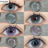 Popxstar  1 Pair/2pcs Natural Contact Lenses Beauty Lens Colored Lenses for Eyes Cosmetics Color Pupils Eye Color Lenses Myopia