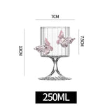 Popxstar Three-dimensional Butterfly Wine Glass Simple Round Glass Cup Creative Handmade Glass Wine Glasses  Champagne Cocktail Cup Gift