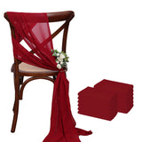 Popxstar 12 Pcs 17x275cm Green  Chiffon Chair Sashes  Wedding Chair Covers Ribbon Wedding Party Aisle Chair Decor