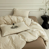 Luxury Premium 100% Cotton High Thread Count Jacquard 4 Piece Bedding Set Fitted Sheet Flat Sheet Duvet Cover