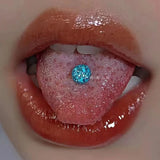 Popxstar piercing women 16mm Stainless Steel Shiny Rhinestones Tongue Nails Piercing Body Studs Piercing Tongue Rings Body Jewelry for Hot Women Girls