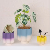 Gradient color petal-shaped flowerpot flower pot plant pot planter ceramic home office desktop artwork ornament