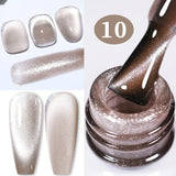Popxstar 10ml Rainbow Purple Water Light Cat Magnetic Gel Nail Polish Shining Sliver-light Holographics Semi Permanent UV Gel