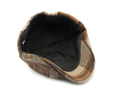 Popxstar Men's and Women's Classic Plaid Beret Warm Octagonal Cap Casual Street Painter Hat Retro Newsboy Cap Hundred with Forward Cap