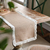 Popxstar Table Runners Farmhouse Rustic Natural Jute Lace Vintage Country Wedding Birthday Thanksgiving Christmas Party Table Decoration