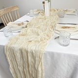 Popxstar Semi-Sheer Gauze Table Runner, Cheesecloth, Wedding Table Path, Tulle Layout, Event Designing Kitchen Dining Decor  