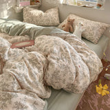 Popxstar  Class A simple high-end three-layer yarn bedding four-piece set, bed sheet quilt cover, dormitory three-piece set