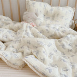 Popxstar Baby Camellia Rose Print Muslin Blanket Quilt for Summer Infant Floral Muslin Comforter Napping Cover for Baby Bedding Quilts