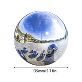 Popxstar Stainless Steel Mirror Hollow Decorative Sphere Silver Large Home Garden Ornament Decoration High Gloss Metal Sphere Ornament