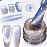Popxstar 10ml Rainbow Purple Water Light Cat Magnetic Gel Nail Polish Shining Sliver-light Holographics Semi Permanent UV Gel
