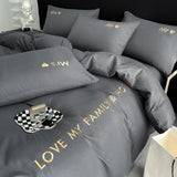 Popxstar  Nordic Luxury Egyptian Cotton Bedding Set King Queen Double Twin Size with Sheet Duvet Cover Pillowcases 1/2 People Bed Linens