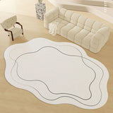 Popxstar Minimalist Large area Carpet Solid Color White Special-shaped Design Bedroom Living Room IG Decorative Rug Cloakroom Floor Mats