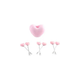 Cute Stainless Steel Love Fruit Fork Set Loving Heart Red Pink Dessert Cake Fork Storage Jar Plastic Fork Kitchen Supplies