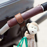 Popxstar Baby Stroller Hook Fashion PU Leather Adjustable Pram Hook Cart Organizer Diaper Bag Hanger Children Boy Girl Travel Accessories