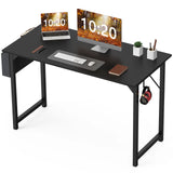 Popxstar Computer Desk Writing Study Office Gaming Table Modern Simple Style Compact with Side Bag Headphone Hook Easy Assembly