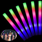 Popxstar 1-50PCS LED Glow Sticks Bulk Colorful RGB Glow Foam Stick Cheer Tube Dark Light for Xmas Birthday Wedding Party Supplies