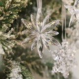 Popxstar Acrylic Snowflake Drop Icicle Pendants Christmas Clear Crystal Ornaments Xmas Tree Hanging Pendants Home Party Decor New Year