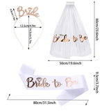 Popxstar  Hen Party Supplies Set Bride To Be Sash Bridal Veil Headband Tiara Tattoos Bridal Shower Wedding Decoration Bachelorette Favors