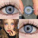 1 Pair New Colored Contact Lenses for Eyes with Prescription Myopia Lenses Blue Iris Lens High Quality Korean Lenses