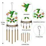 Popxstar  Wind Chime - Green Hummingbird/Butterfly Design A home decor gift for Mom or Grandma Perfect for garden, patio, and backyard