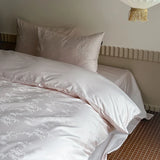 Popxstar  New Chines Style 100% Cotton Satin Jacquard Duvet Cover Set Super Luxury Soft Silky Bedding Set Queen Quilt Cover and Pillowcase