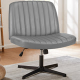 Popxstar Cross Legged Office Living Room Rocking Gaming Chair Armless Wide Desk Adjustable Swivel Fabric Task Vanity Home Office
