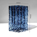 Extremely frozen glacier thick glass vase hydroponics dried flowers flower arrangement desktop ornament decoration home hotel